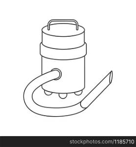 Vacuum cleaner icon for industrial style vacuum in vector line drawing