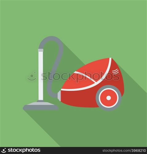 Vacuum Cleaner icon. Modern Flat style with a long shadow