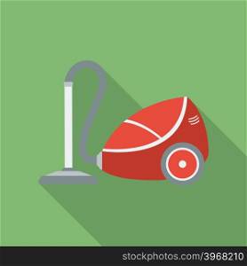 Vacuum Cleaner icon. Modern Flat style with a long shadow