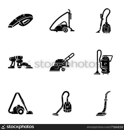 Vacuum cleaner icon set. Simple set of 9 vacuum cleaner vector icons for web design isolated on white background. Vacuum cleaner icon set, simple style