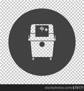 Vacuum cleaner icon. Subtract stencil design on tranparency grid. Vector illustration.