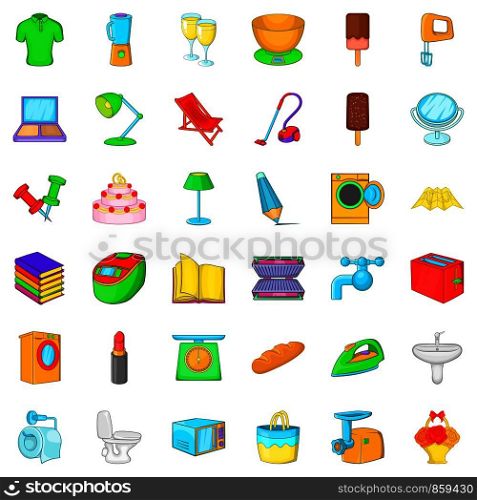 Vacuum cleaner icons set. Cartoon style of 36 vacuum cleaner vector icons for web isolated on white background. Vacuum cleaner icons set, cartoon style