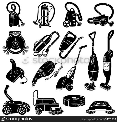 Vacuum cleaner icons set. Simple set of vacuum cleaner vector icons for web design on white background. Vacuum cleaner icons set, simple style
