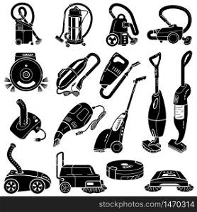 Vacuum cleaner icons set. Simple set of vacuum cleaner vector icons for web design on white background. Vacuum cleaner icons set, simple style
