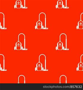 Vacuum cleaner pattern repeat seamless in orange color for any design. Vector geometric illustration. Vacuum cleaner pattern seamless