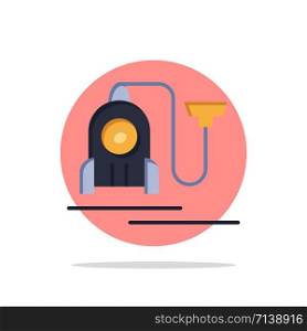 Vacuum, Machine, Hotel, Cable Abstract Circle Background Flat color Icon