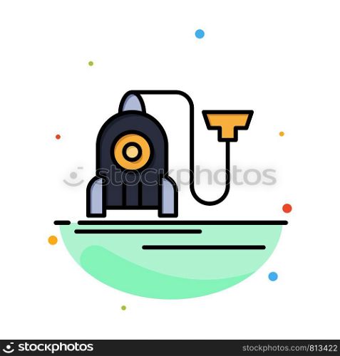 Vacuum, Machine, Hotel, Cable Abstract Flat Color Icon Template