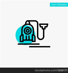 Vacuum, Machine, Hotel, Cable turquoise highlight circle point Vector icon