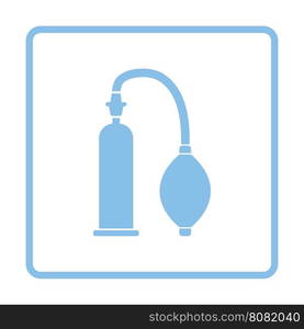 Vacuum penis machine icon. Blue frame design. Vector illustration.