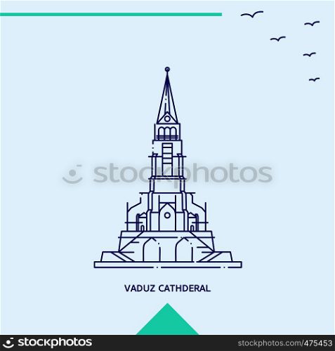 VADUZ CATHDERAL skyline vector illustration