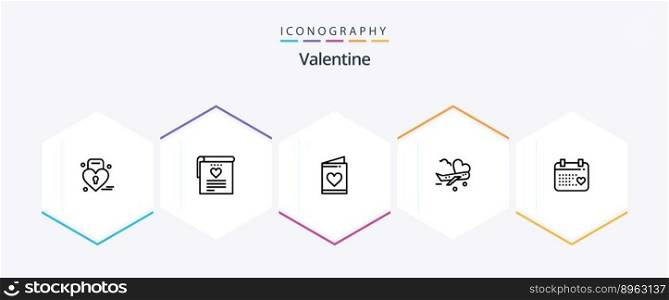 Valentine 25 Line icon pack including love. love. file. day. valentine