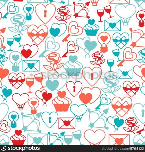 Valentine&#39;s and Wedding seamless pattern.