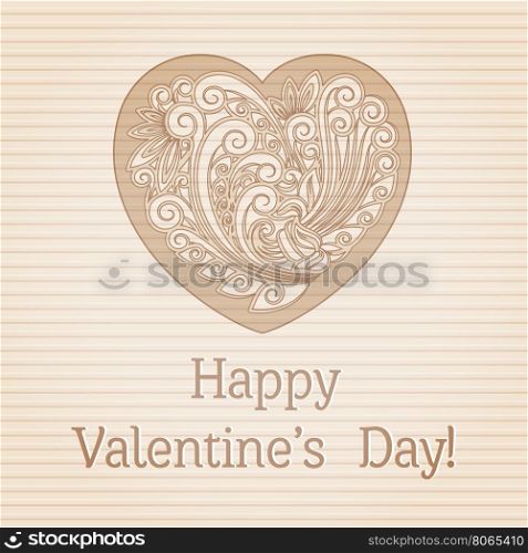 Valentine&#39;s Day card in vintage style. Vector illustration.