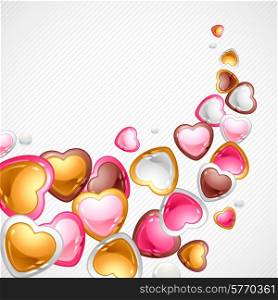 Valentine&#39;s Day vector background. Gift card and flyer.