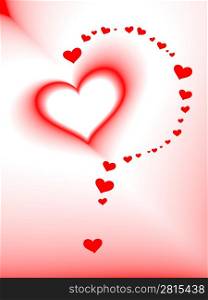 valentine&acute;s day card, vector, question mark, romantic heart