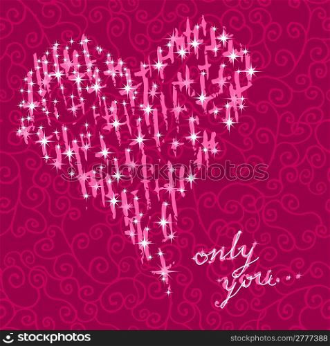 valentine&acute;s day card, vector, romantic heart with copy space
