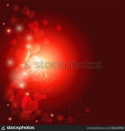 Valentine&acute;s Day greeting card with hearts