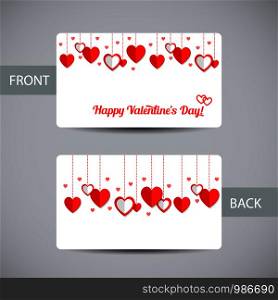 Valentine card template with hearts and space for your text