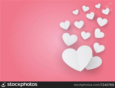 Valentine card With a small white heart on a pink background,Vector illustration