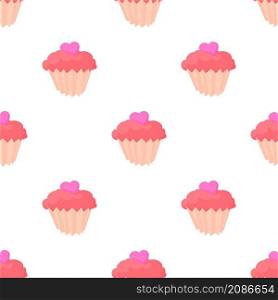 Valentine cupcake pattern seamless background texture repeat wallpaper geometric vector. Valentine cupcake pattern seamless vector