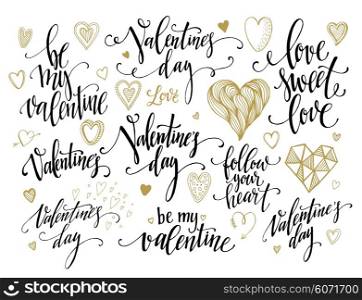 Valentine Day and Love lettering collection. Vector illustration. Valentine Day and Love lettering collection. Vector illustration EPS10