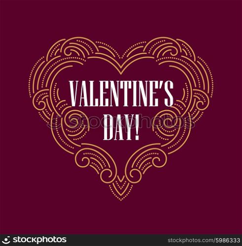 Valentine day Beautiful thin line ornamental heart. Vector illustration. Valentine day Beautiful thin line ornamental heart. Vector illustration EPS10