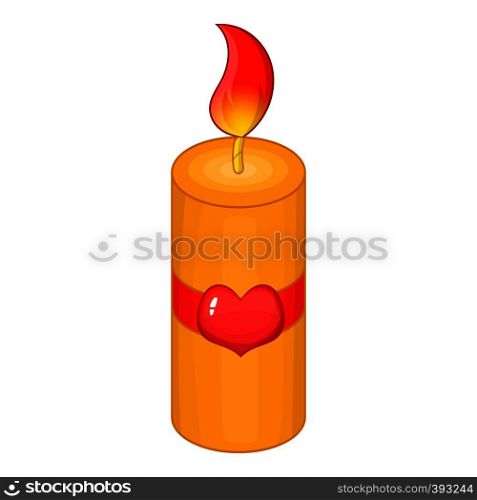 Valentine Day candle icon. Cartoon illustration of Valentine Day candle vector icon for web design. Valentine Day candle icon, cartoon style