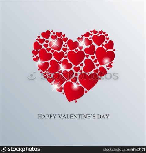Valentine Day Card with Heart Vector Illustration. EPS10