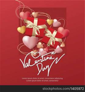 Valentine Day Celebration Background Template Vector Illustration