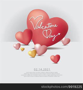 Valentine Day Celebration Background Template Vector Illustration