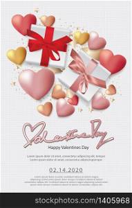 Valentine Day Celebration Poster Design Template Vector Illustration