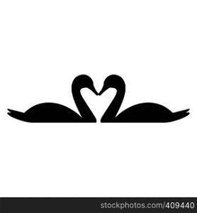Valentine Day couple of swans simple icon. Couple of swans simple icon