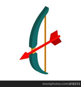 Valentine day Cupid bow and arrow isometric 3d icon on a white background. Valentine day Cupid bow