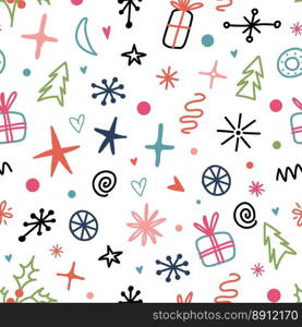 Valentine Day Doodle seamless pattern