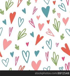 Valentine Day Doodle seamless pattern