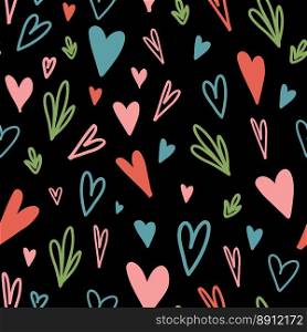 Valentine Day Doodle seamless pattern. Vector illustration. Valentine Day Doodle seamless pattern