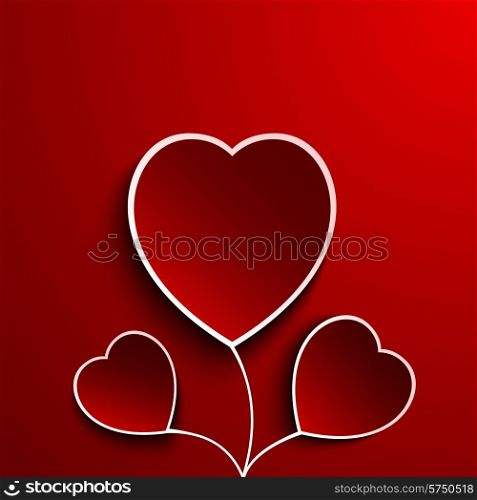 Valentine day flower heart on red background