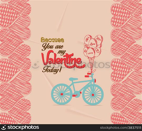 valentine day greeting card retro