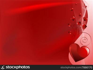 Valentine Day horizontal background with hearts