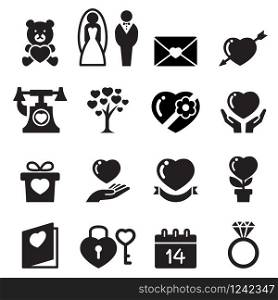 Valentine day ,Wedding , love icons set
