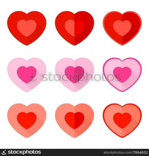 Valentine Flat Icon Heart. Vector illustration of flat heart icon for Valentines Day
