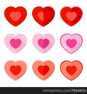 Valentine Flat Icon Heart. Vector illustration of flat heart icon for Valentines Day