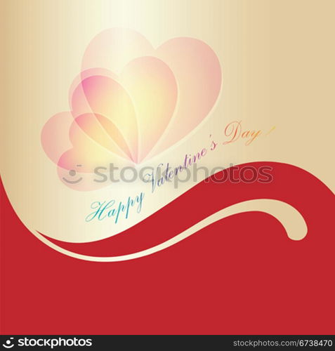 Valentine greeting, vector card with two hearts.