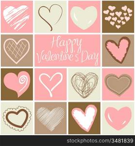 Valentine heart greeting card. Vector