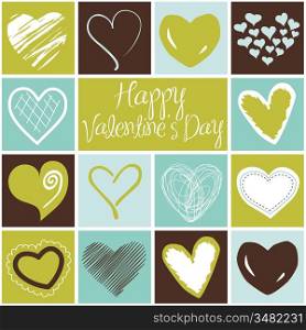 Valentine heart greeting card. Vector