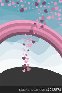 valentine illustration of a abstract background with hearts