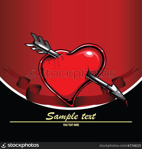 valentine illustration of a abstract heart with arrow