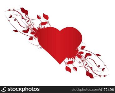 valentine illustration of a abstract heart with floral