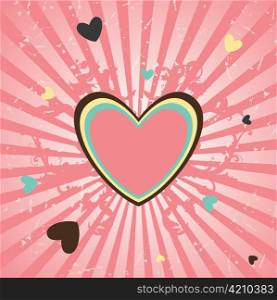 valentine illustration of a abstract heart with floral
