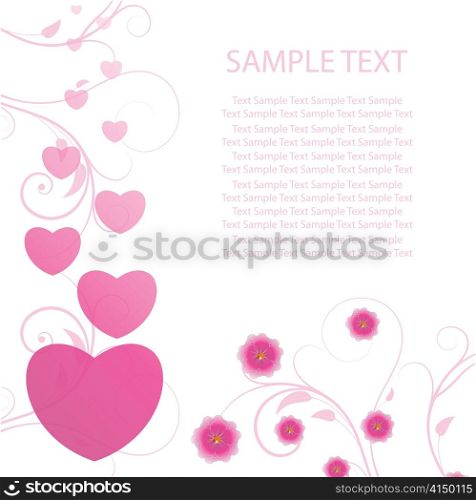 valentine illustration of a background with floral and hearts
